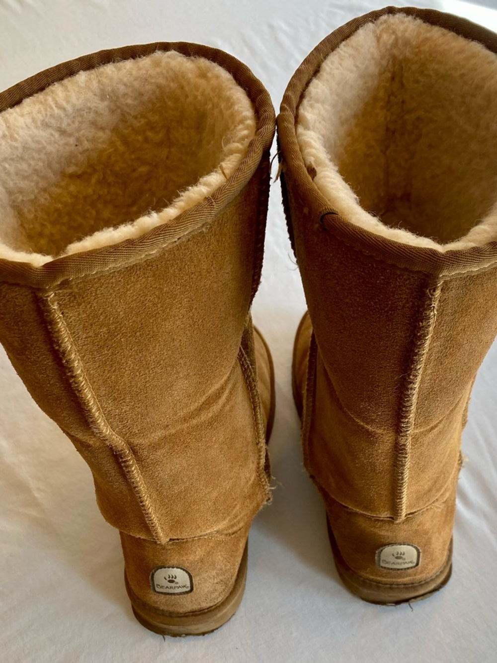 BearPaw Chestnut Brown Suede Shearling-Lined Mid-Calf Boots - Picture 6 of 7